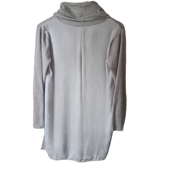 H Halston NWT Cowl Neck Mix Media Sweater Tunic Size Small - Picture 3 of 8